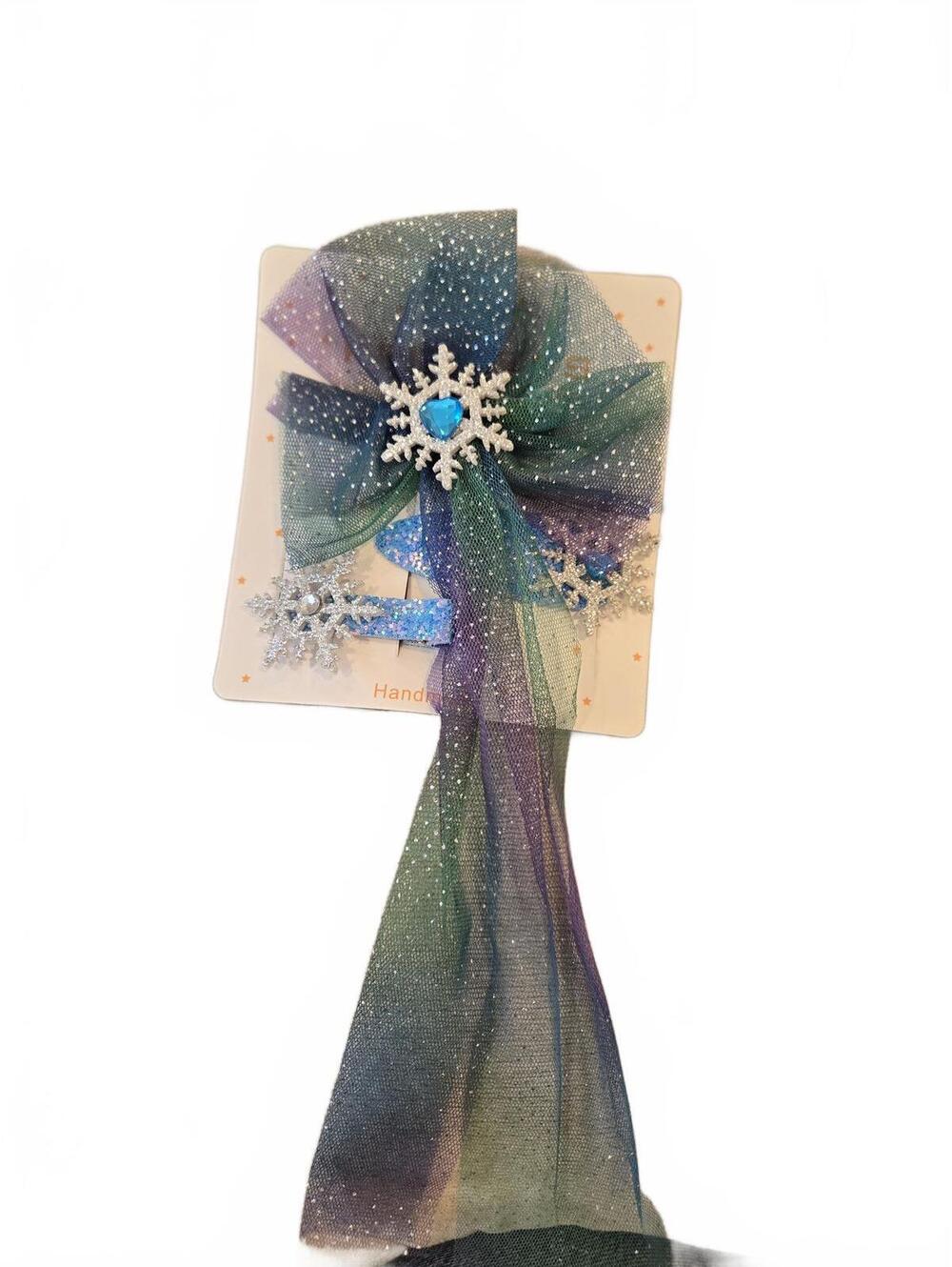 Handmade snowflake hair accessory set